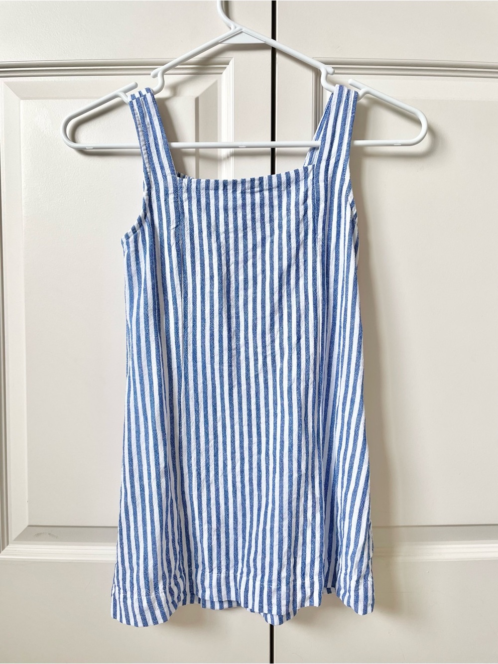 Old Navy Blue and White Striped Shift dress linen-like for Girls